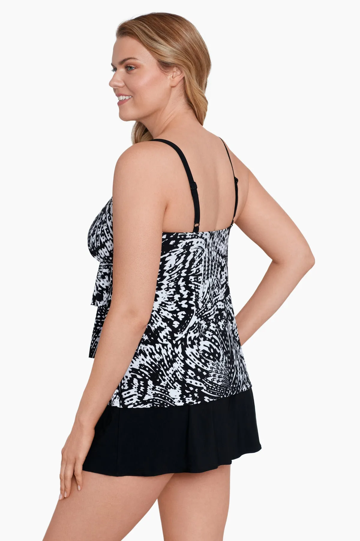 Long Torso Ruffle Faux Skirtini - Flutter sold by Longitude product image thumbnail 2