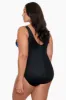 Plus Size Long Torso Side Tie Draped Surplice One Piece - Jungle Boogie sold by Longitude