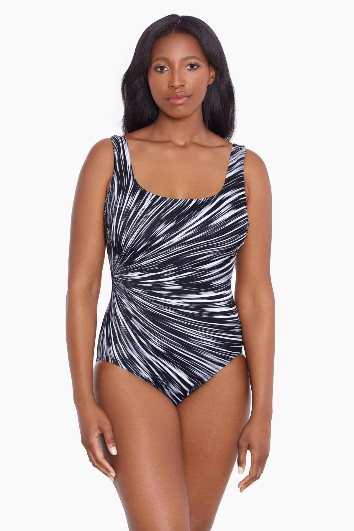 Long Torso Panel Scoopneck One Piece - Night Point sold by Longitude
