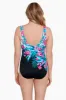 Long Torso Panel Scoopback Highneck One Piece - Fiji Isle sold by Longitude