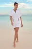 Hooded Pullover Terry Swim Cover Up - White sold by Longitude