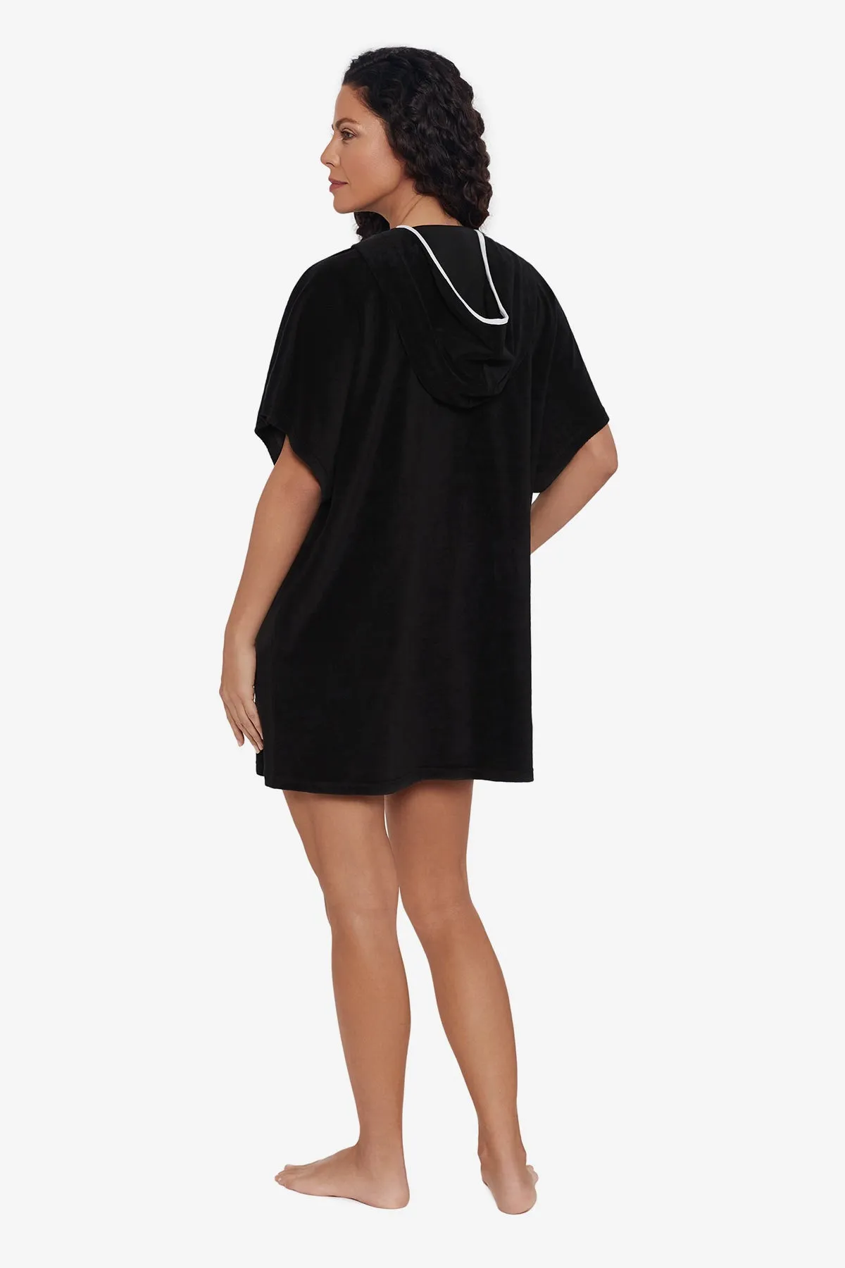 Hooded Pullover Terry Swim Cover Up - Black sold by Longitude product image thumbnail 3
