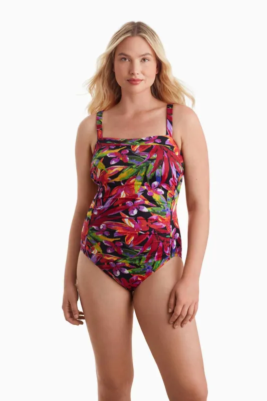 Spa Retreat Shirred One Piece - Multi sold by Longitude