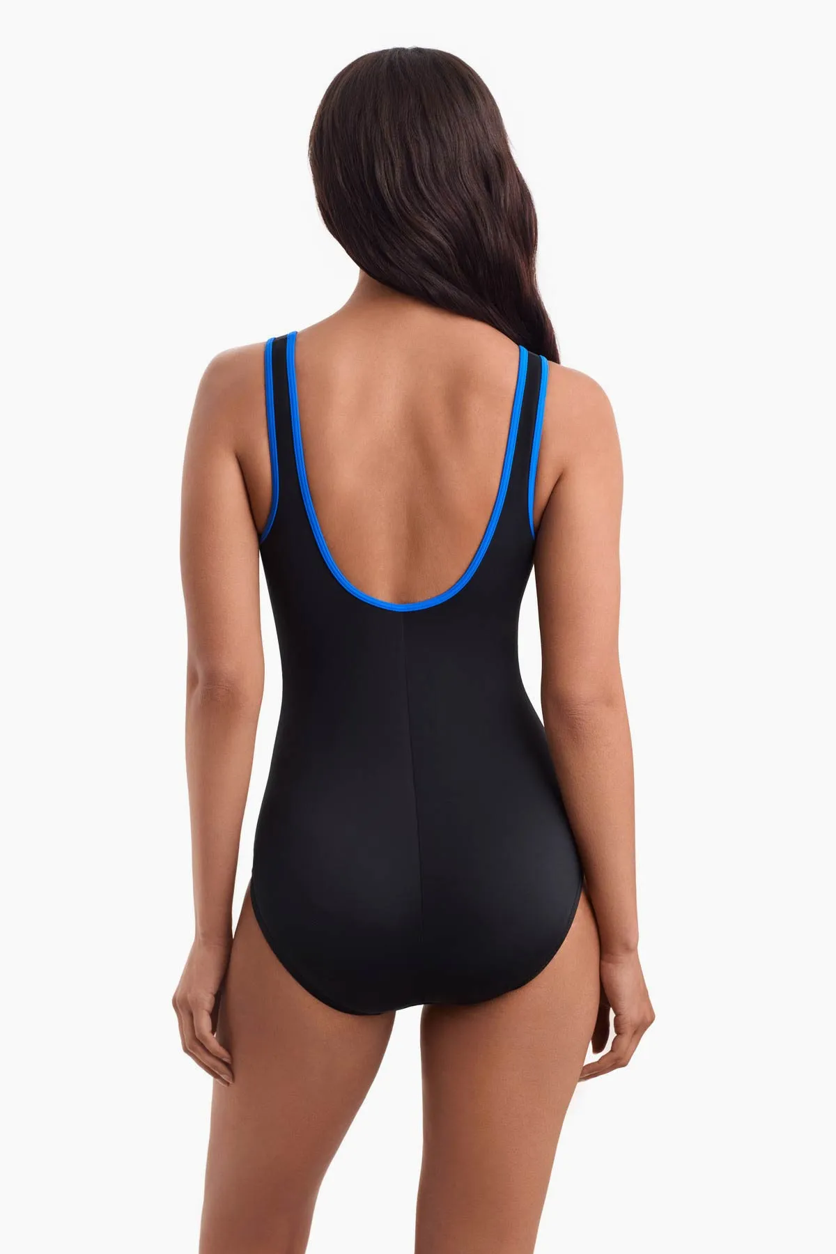 Shirred Zipper Tank One Piece - Blue sold by Longitude product image thumbnail 3