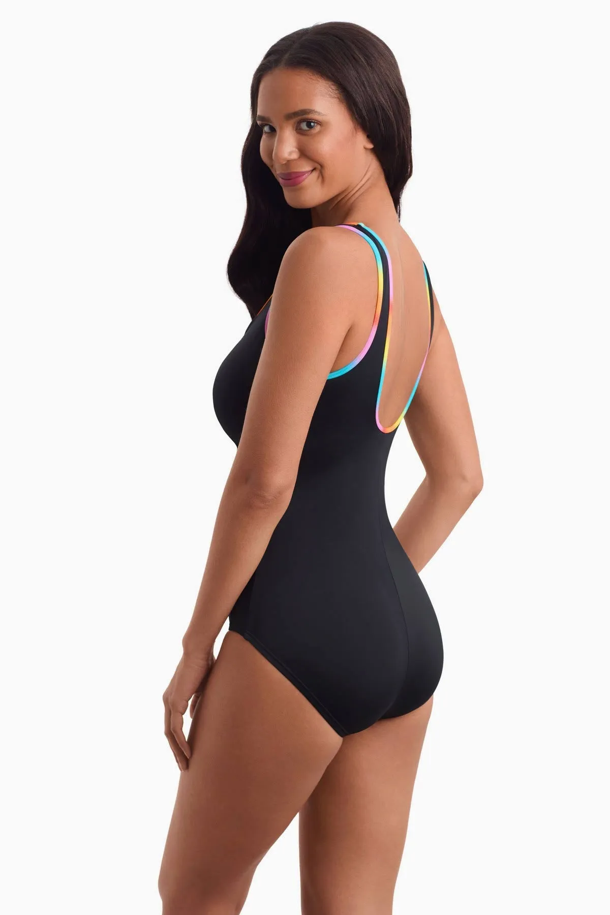 Shirred Zipper Tank One Piece - Ombre Sorbet sold by Longitude product image thumbnail 2
