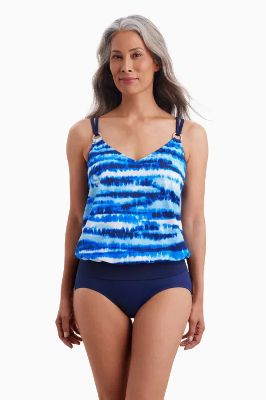 V-Neck Blouson Ring Tankini Top - Tiger Sunrise sold by Longitude