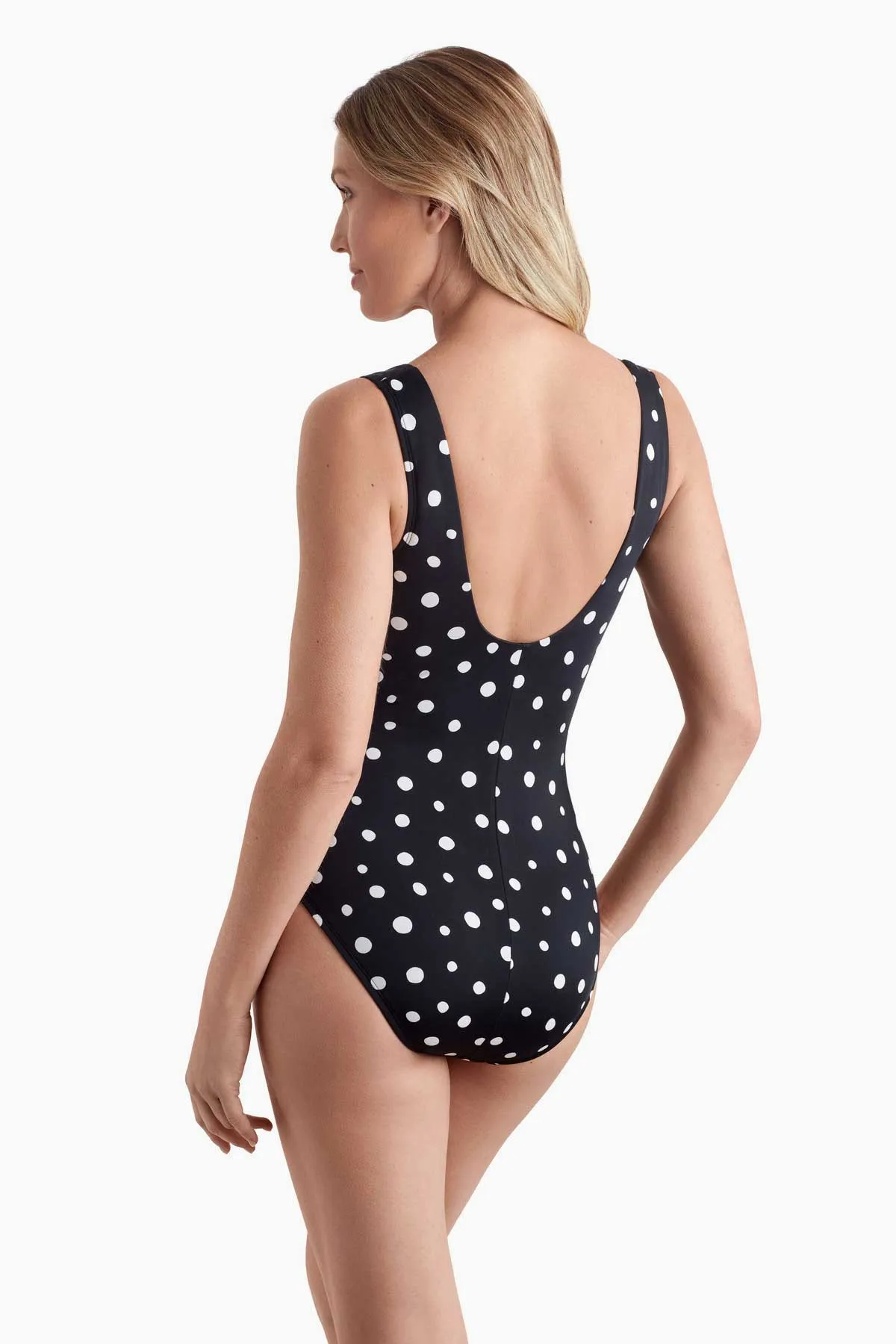 Square Neck Princess Seam One Piece - Vintage Dots sold by Longitude product image thumbnail 2