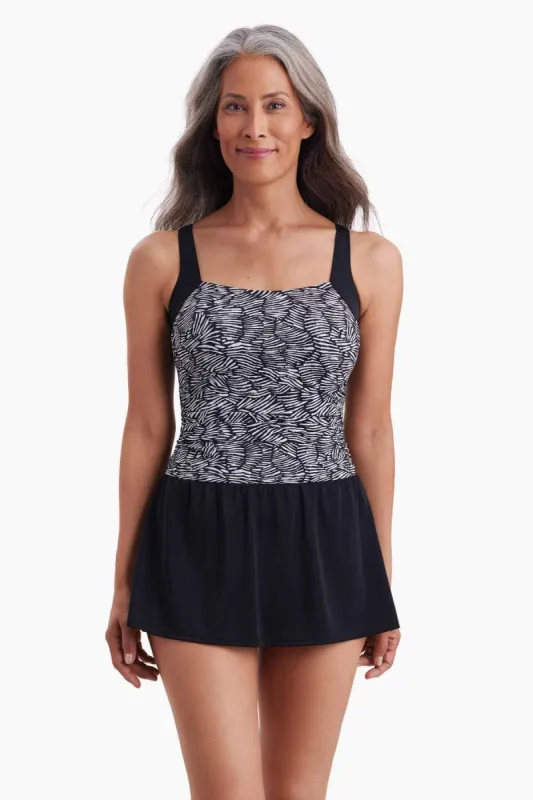 Square Neck Skater Dress - Shifting Shapes sold by Longitude