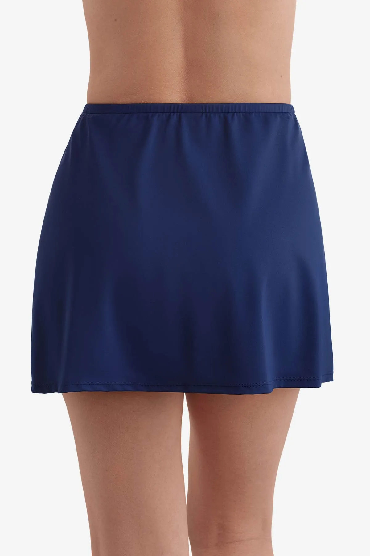 Divine Solid Plus Size Side Slit Swim Skirt - New Navy Blue sold by Longitude product image thumbnail 3