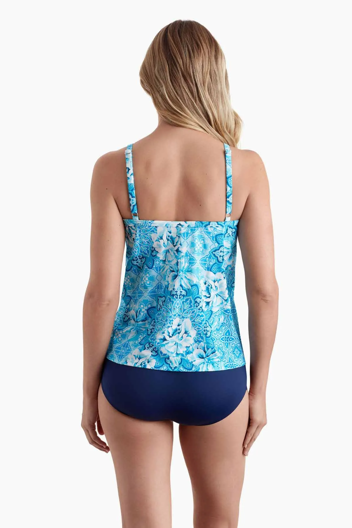 Plus Size High Neck Tankini Top - Barcelona Blues sold by Longitude product image thumbnail 3