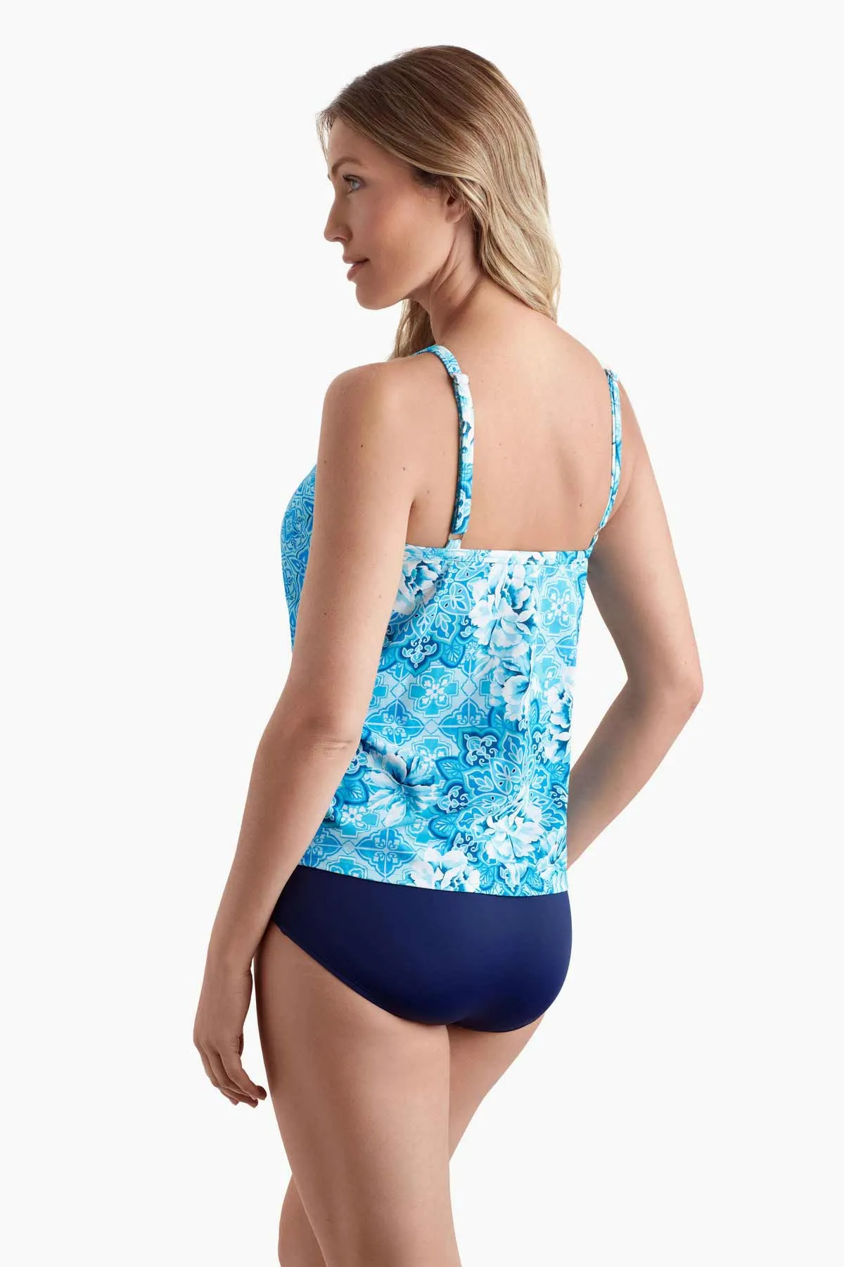 Plus Size High Neck Tankini Top - Barcelona Blues sold by Longitude product image thumbnail 2