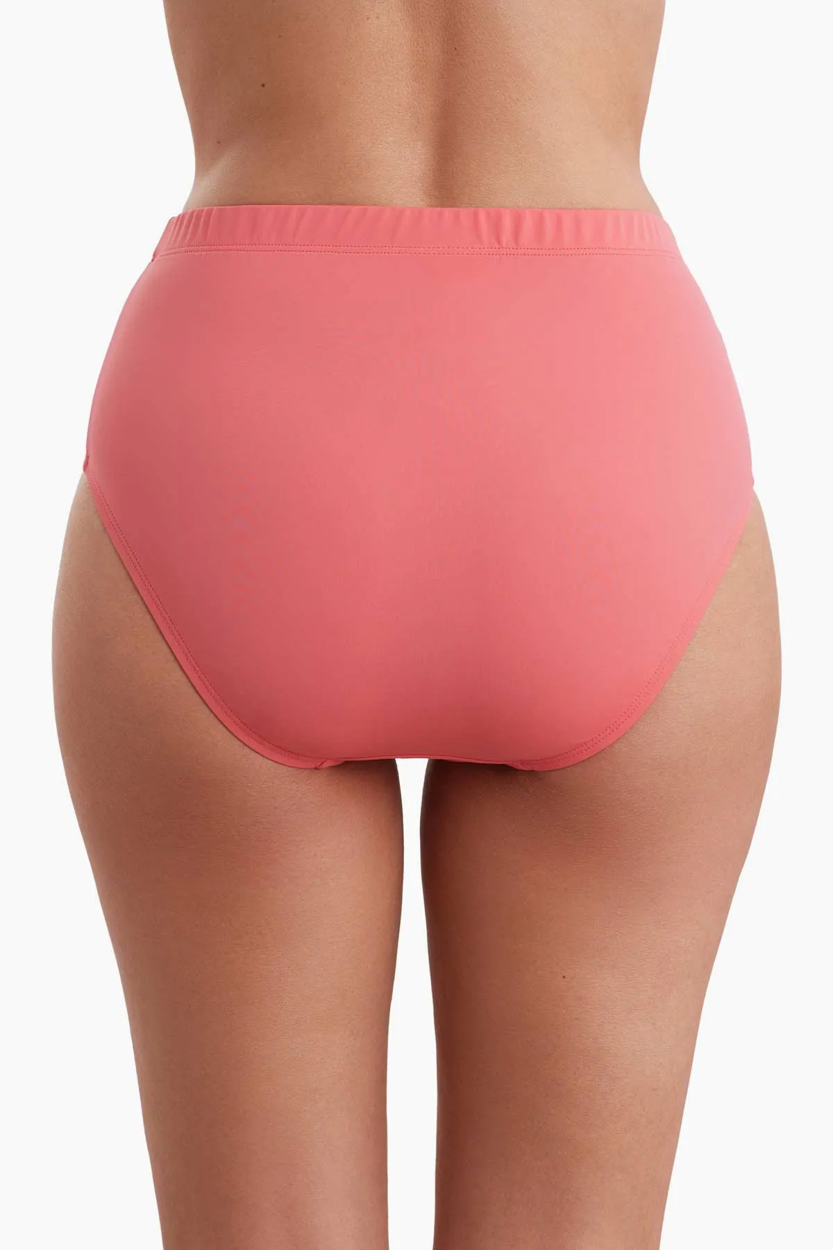 Plus Size Basic Brief Swim Bottom - Divine Solid Coral sold by Longitude product image thumbnail 3
