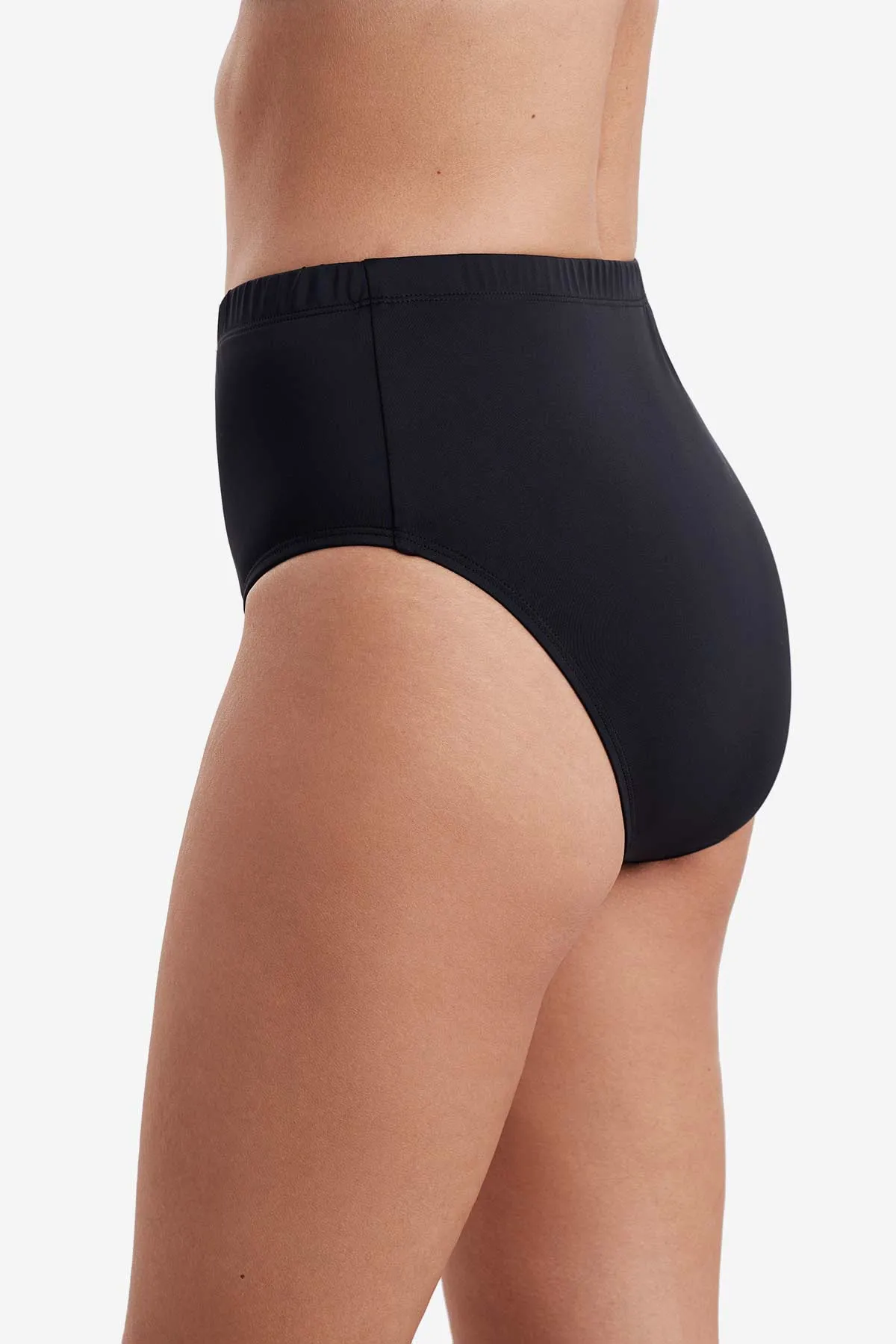 Plus Size Basic Brief Swim Bottom - Divine Solid Black sold by Longitude product image thumbnail 2