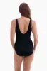 Plus Size Long Torso Piped Side Shirred Surplice One Piece - Majorelle Garden sold by Longitude