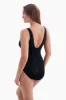 Plus Size Long Torso Piped Side Shirred Surplice One Piece - Majorelle Garden sold by Longitude