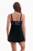 Long Torso Empire Princess Seam Swim Dress W/ Hardware - Majorelle Garden sold by Longitude