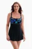 Long Torso Empire Princess Seam Swim Dress W/ Hardware - Majorelle Garden sold by Longitude