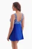 Long Torso Draped Crossover Swim Dress - Fine China sold by Longitude