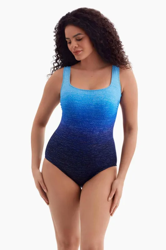 Plus Size Long Torso Double X Back One Piece - Twinkling Lights sold by Longitude