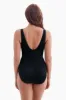 Long Torso Belted Surplice One Piece - Second Wave sold by Longitude