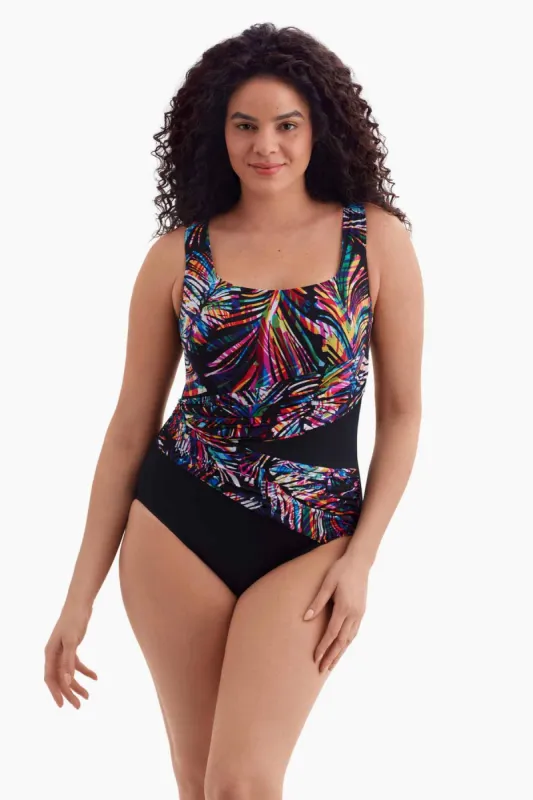 Long Torso Wrap Sash Tank One Piece - Coolangata sold by Longitude