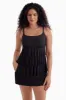 Plus Size Long Torso Ruffle Faux Skirtini - Black Solidtude sold by Longitude