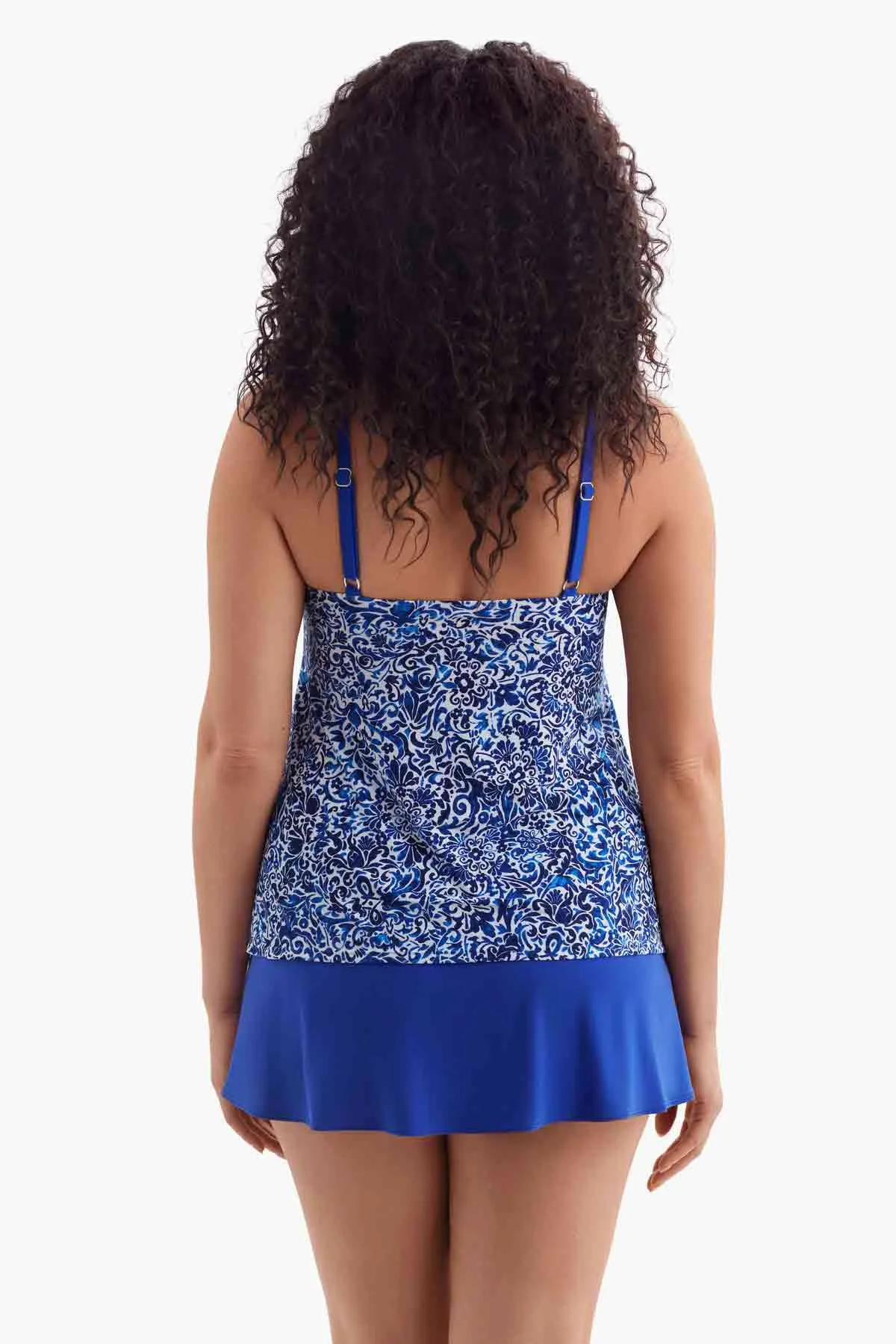 Plus Size Long Torso Ruffle Faux Skirtini - Fine China sold by Longitude product image thumbnail 4