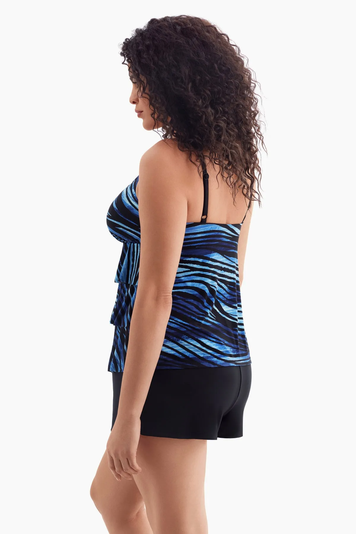 Plus Size Long Torso Ruffle Faux Shortini - Second Wave sold by Longitude product image thumbnail 3