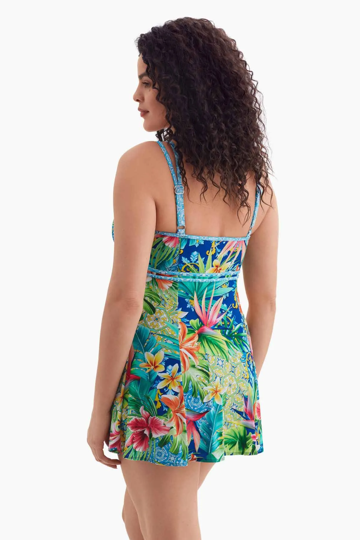 Plus Size Long Torso Empire Princess Seam Swim Dress - Boca Raton sold by Longitude product image thumbnail 2