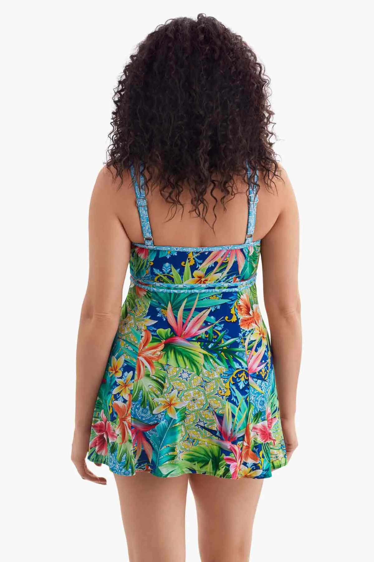 Plus Size Long Torso Empire Princess Seam Swim Dress - Boca Raton sold by Longitude product image thumbnail 3