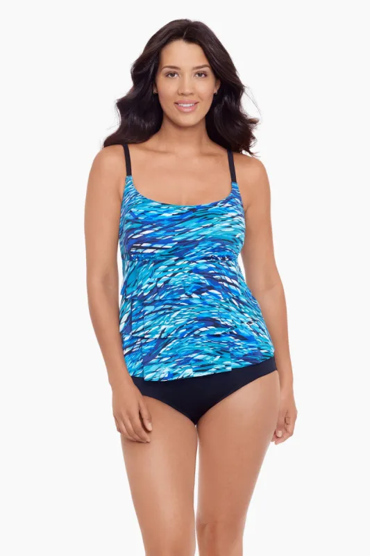 Triple Tier Tank Long Torso One Piece Swimsuit Playing Koi sold by Longitude
