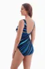 Long Torso Panel Scoopneck One Piece - Denim Blue Zenon sold by Longitude