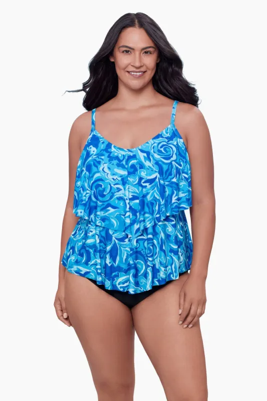Plus Size Ronnie Tankini Top - Tumbled Paisley sold by Longitude