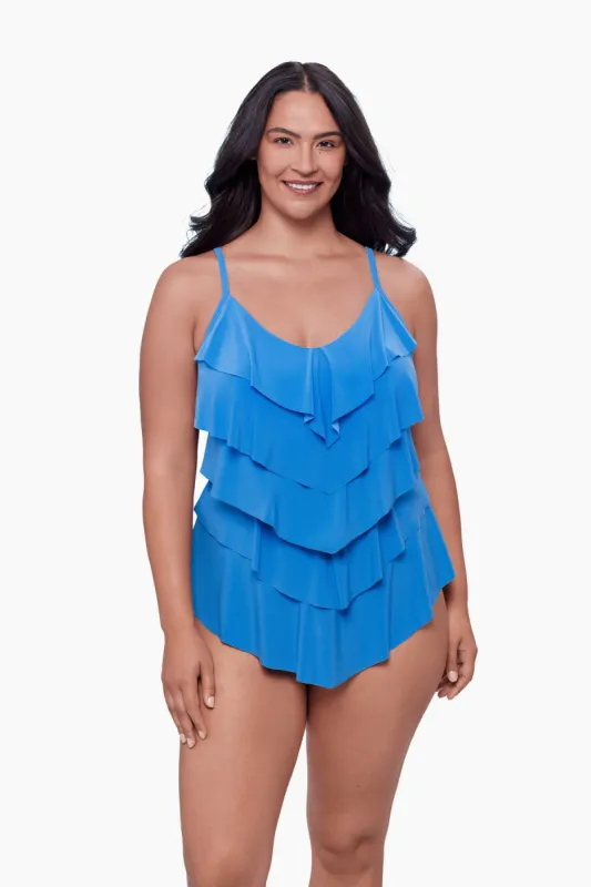 Plus Size Rachel Tankini Top - Blue Grotto sold by Longitude
