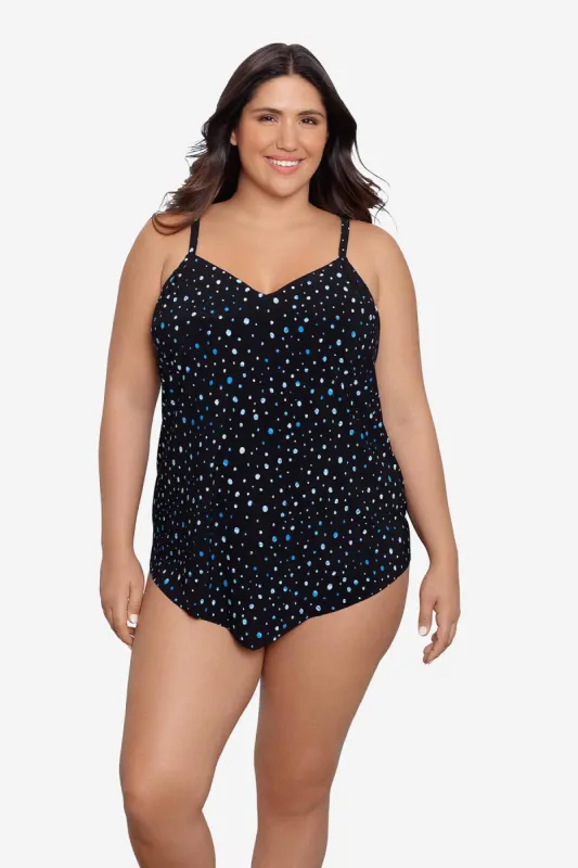 Plus Size Hank Tankini Top - Galaxy Dot sold by Longitude