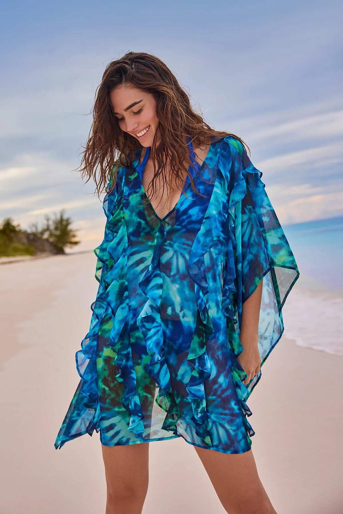 Breeze Poncho - Saltwater Tie Dye sold by Longitude product image thumbnail 5