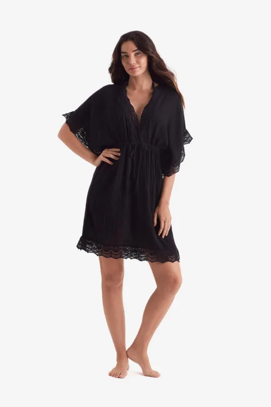 Horizon Tunic - Black Bliss Gauze sold by Longitude
