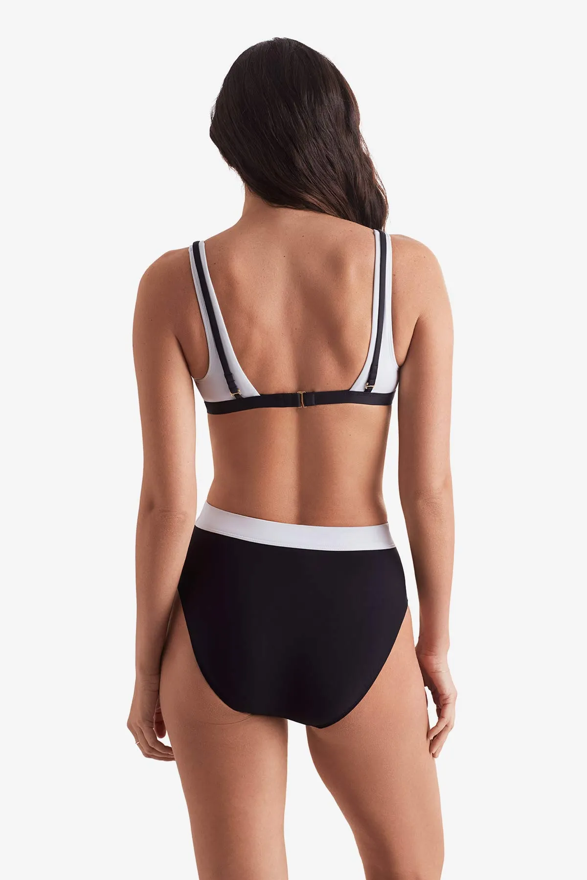 Drift Bra - Black/White Layered Solids sold by Longitude product image thumbnail 3