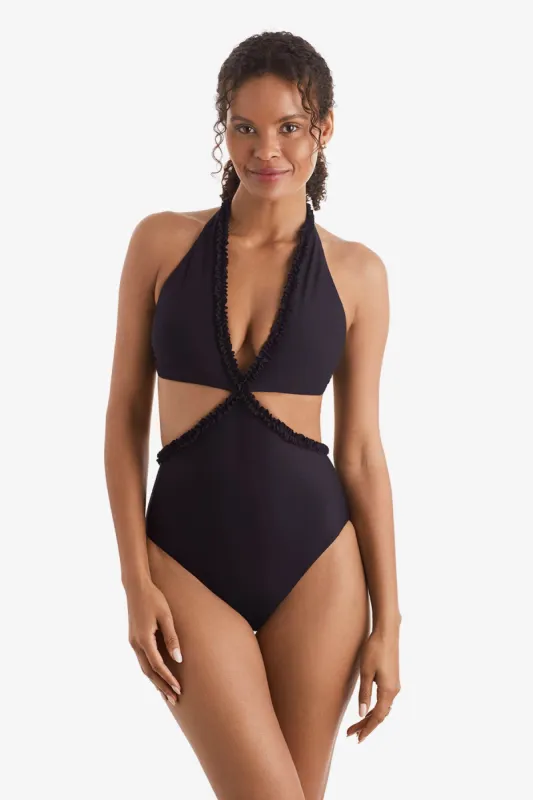 Sonny Cutaway One Piece - Black sold by Longitude