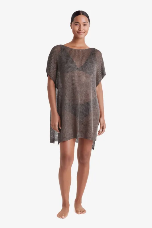 Metallic Knit Lagoon Tunic - Steel Grey sold by Longitude