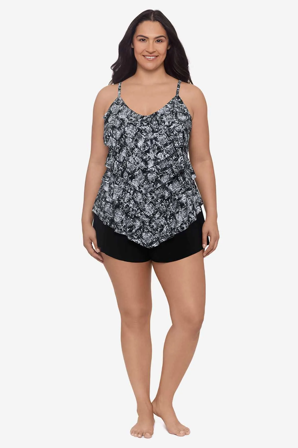 Plus Size Rachel Tankini Top - Misty Mamba sold by Longitude