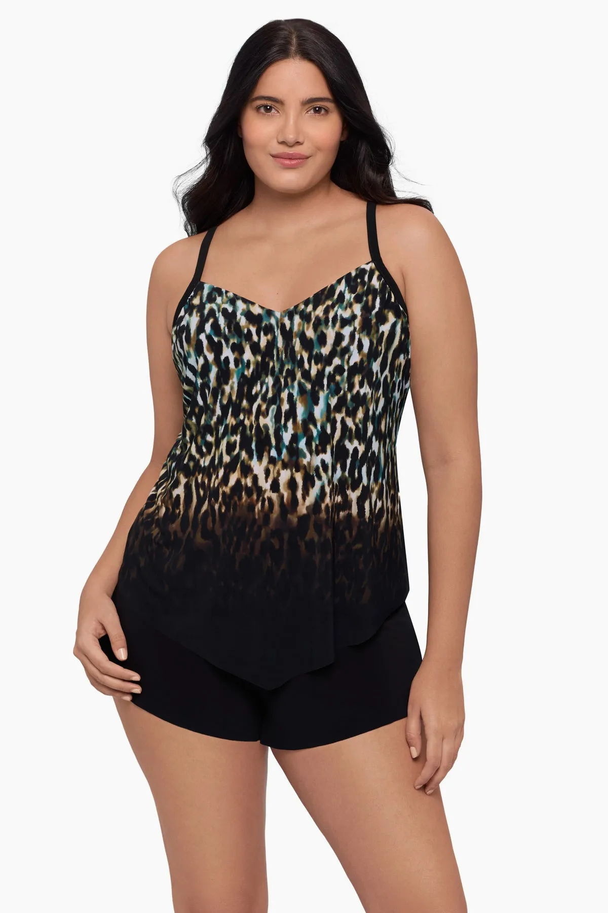Hank Tankini Top - Leopard In The Mist sold by Longitude