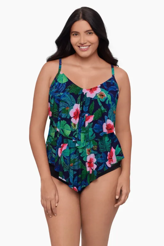 Plus Size Ronnie Tankini Top - Jungle Oasis sold by Longitude