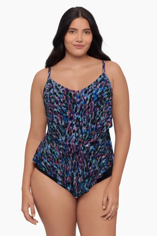 Plus Size Ronnie Tankini Top - Mystic Skin sold by Longitude