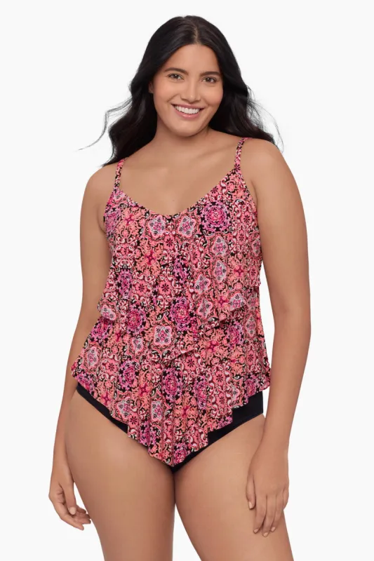 Plus Size Ronnie Tankini Top - Tile-istic sold by Longitude