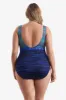 Plus Size Long Torso Scoopback Highneck One Piece - Just Shine sold by Longitude