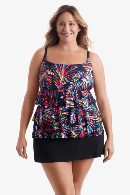 Plus Size Long Torso Ruffle Faux Skirtini - Coolangata sold by Longitude