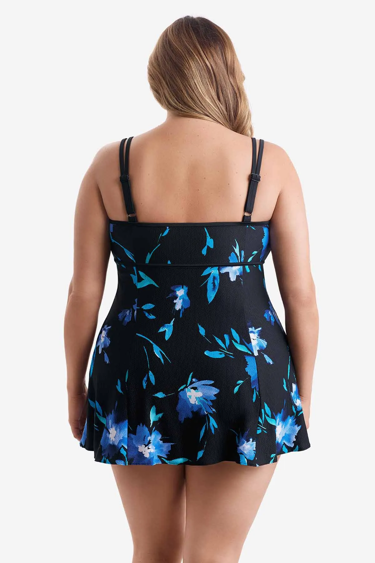 Plus Size Long Torso Empire Princess Seam Swim Dress - Whimsical sold by Longitude product image thumbnail 3