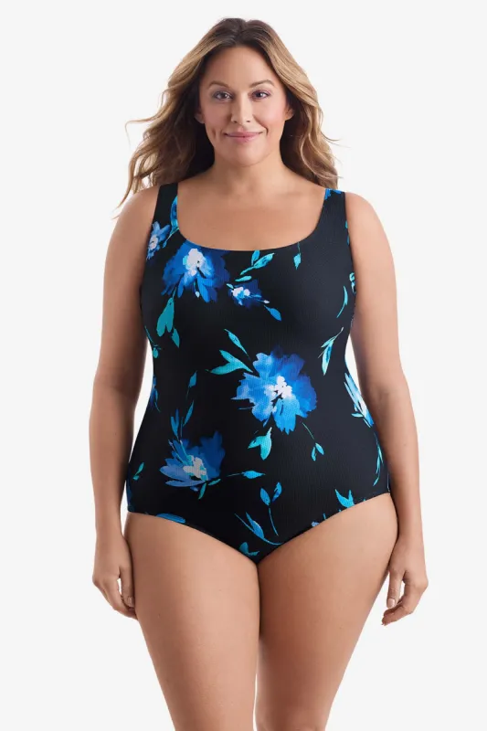 Plus Size Long Torso Butterfly Back One Piece - Whimsical sold by Longitude