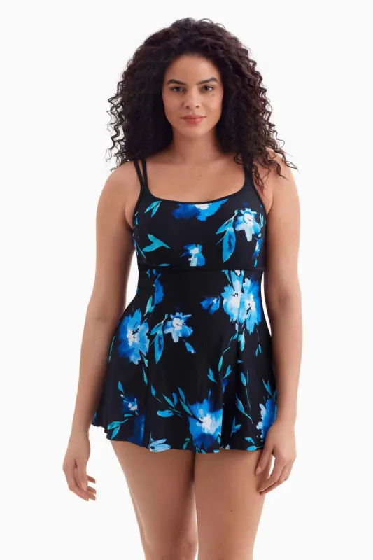 Long Torso Empire Princess Seam Swim Dress - Whimsical sold by Longitude